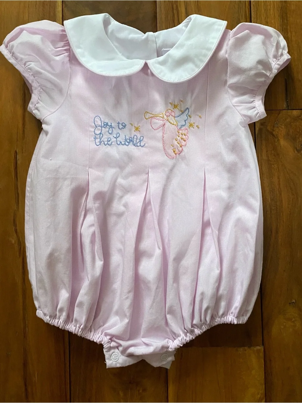 Stitchy Fish Boutique Baby Bubble Romper Christmas “Joy To the World” Size 18 M